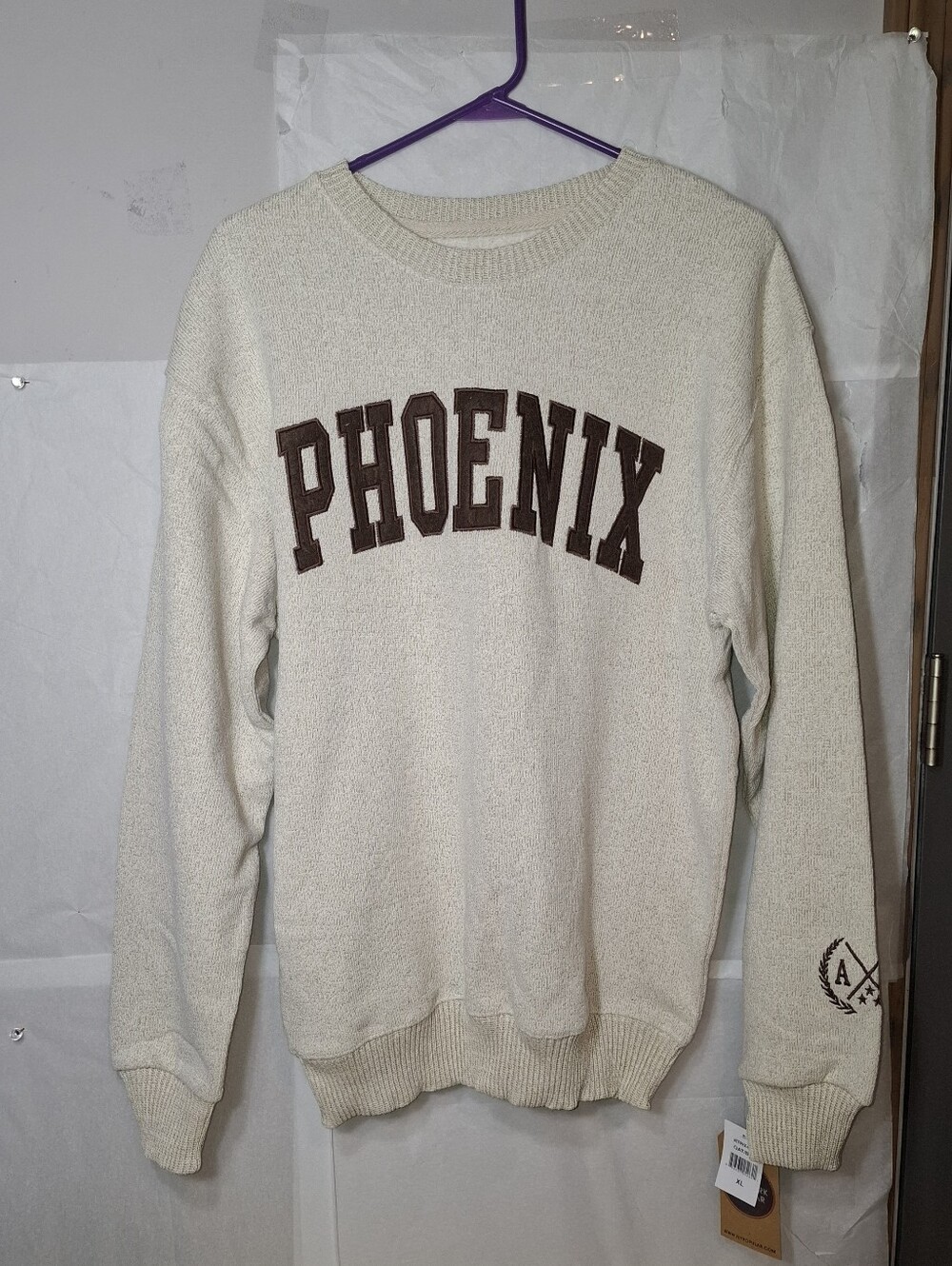 Cream Color Knit Crewneck "Phoenix" Sweatshirt- NWT